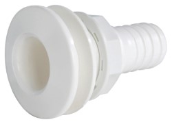 Seacock white plastic w/hose adaptor 1